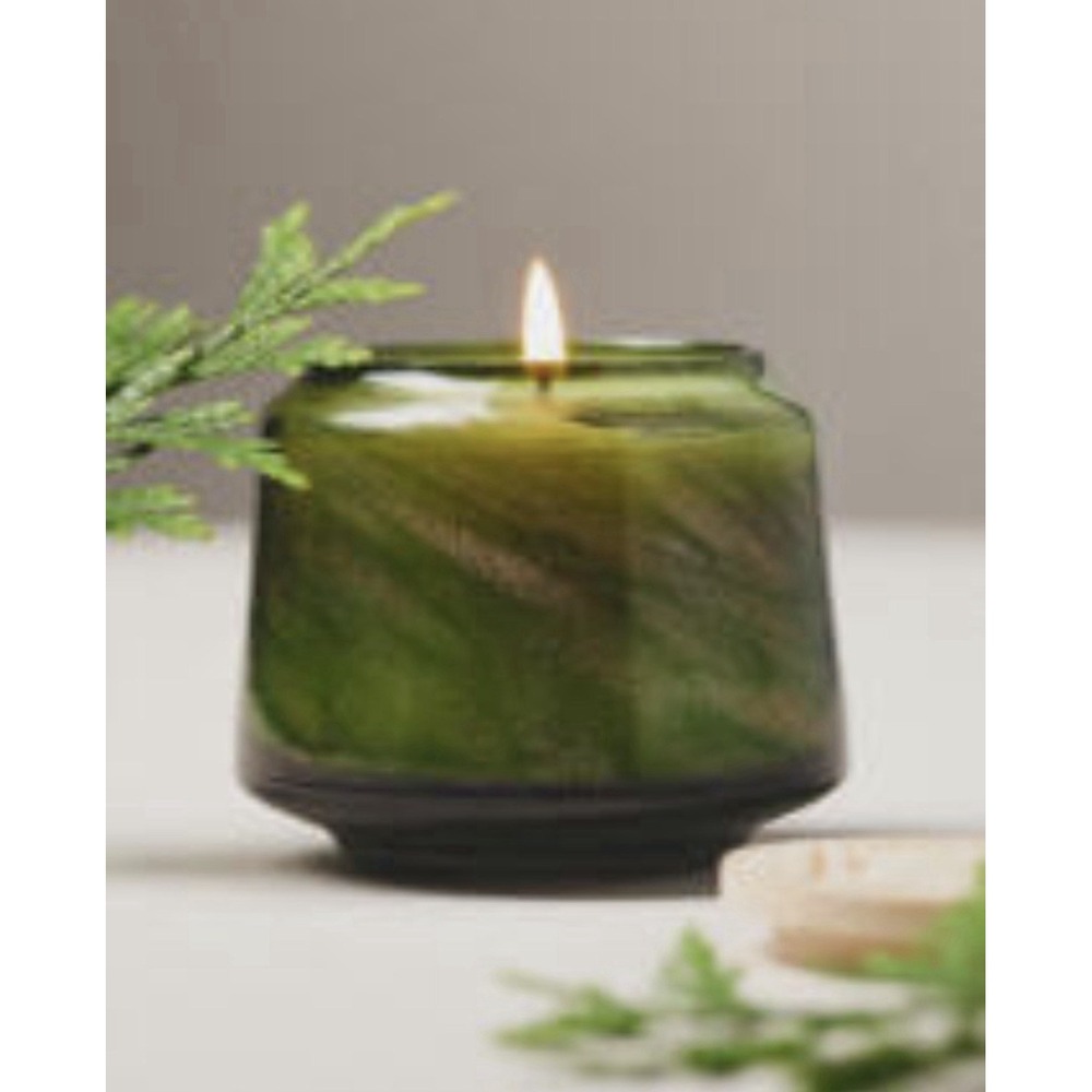 Anthropologie Gather Candle Bathroom Glass Jar Cabin Lodge Woody Balsam Fir Tree